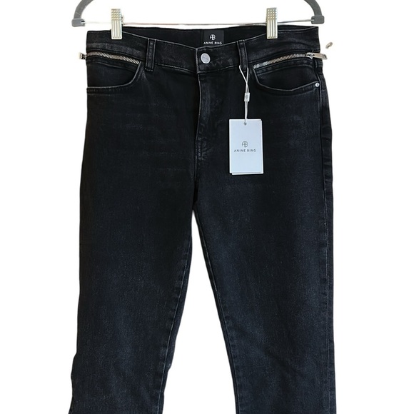 Anine Bing Faded Black Jax Low Rise Ankle Skinny Jeans Size 29 - Picture 3 of 8